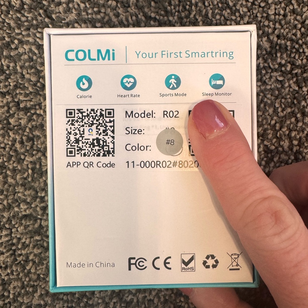COLMi Smart Ring Fitness Tracker in Silver Size 8 NWTS - Picture 7 of 7
